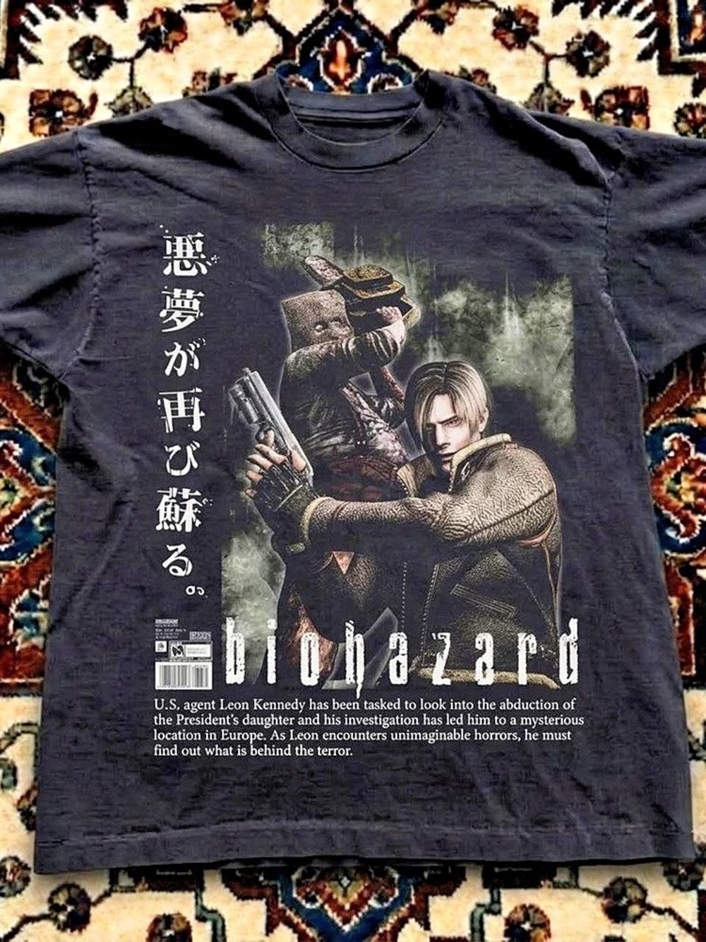Resident Evil 4 Leon Kennedy graphic tee Graphic Tee in Black